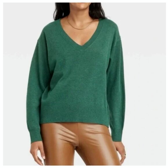 A New Day Women's V-Neck Fine Gauge Pullover Sweater M - Picture 1 of 5